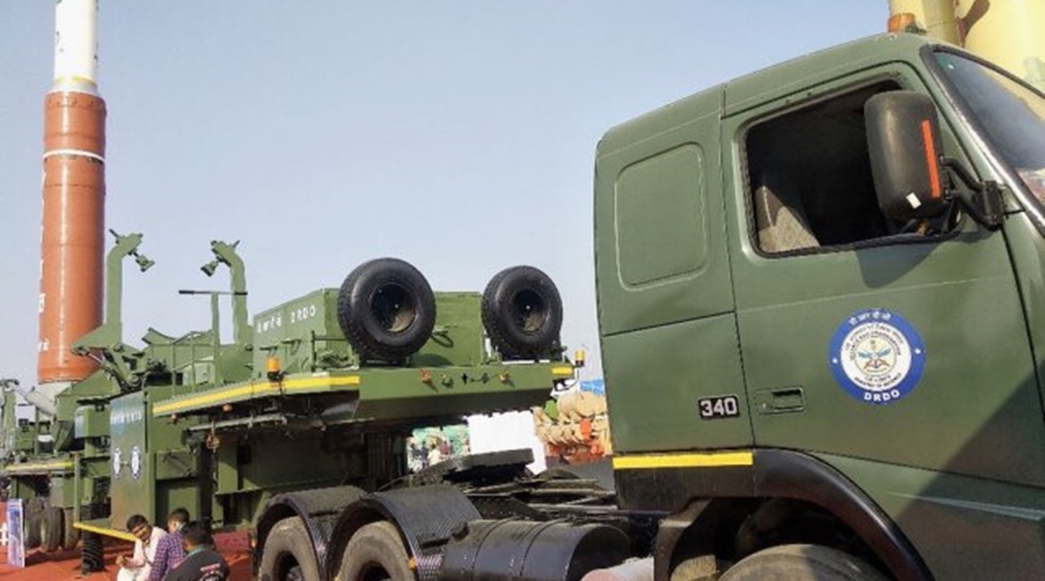 The ASAT weapon system as displayed at the 5-9 February Defexpo 2020 exhibition in Lucknow.
