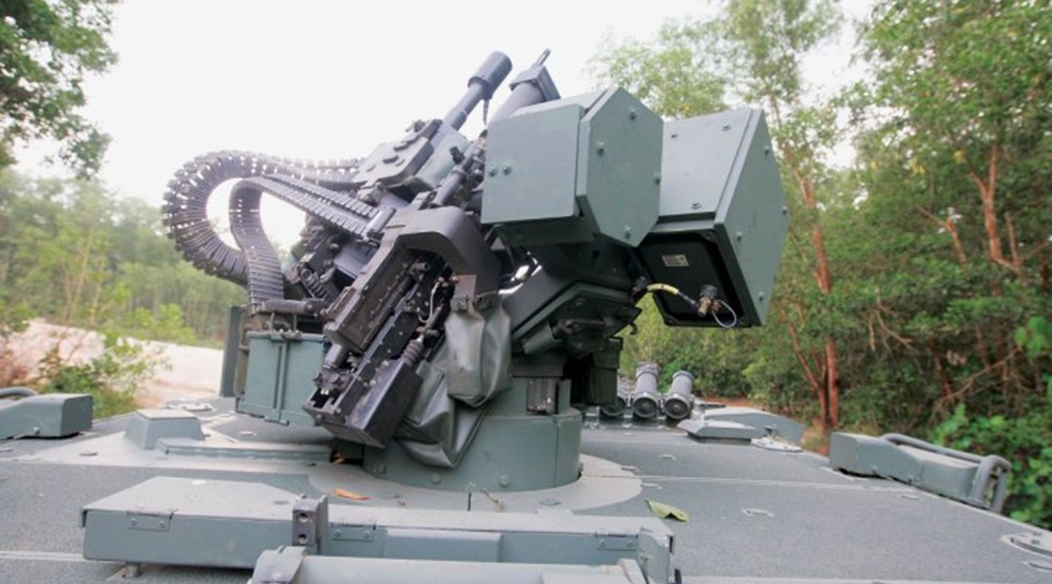 The EOS R-600 RWS is fitted to the Singapore Armed Forces' Terrex 8x8 infantry carrier vehicle.