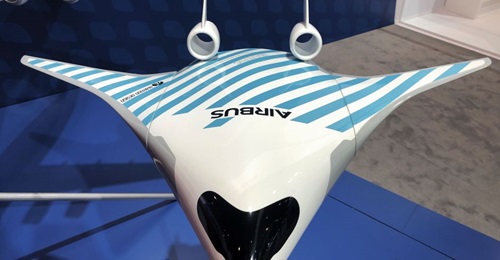 Airbus has unveiled a scale model of a blended-wing body technological demonstrator known as Maveric (pictured).