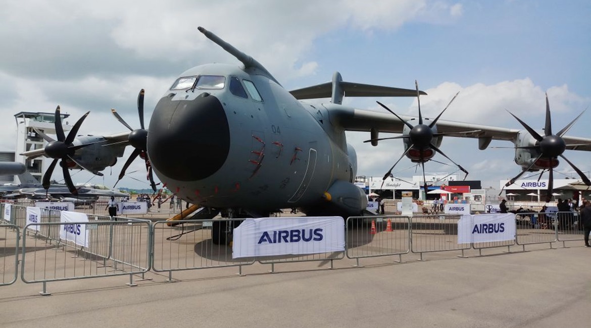A Royal Malaysian Air Force A400M, on display at Singapore Airshow 2020.