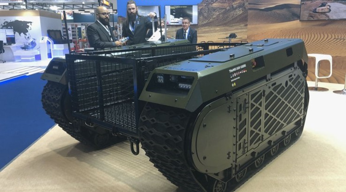 The fifth-generation THeMIS UGV on display at UMEX 2020.
