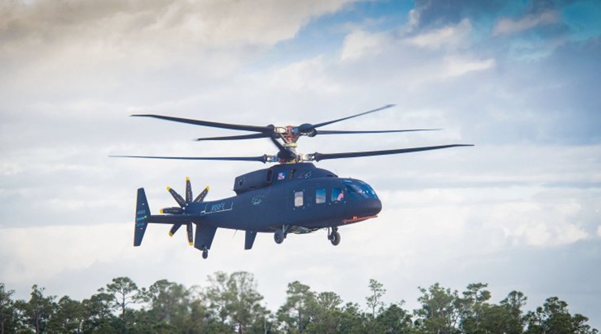 Along with the Bell V-280 Valor, the SB>1 Defiant (pictured) is one of two flying demonstrators for the Future Long-Range Assault Aircraft (FLRAA) element of the US Army's FVL programme.