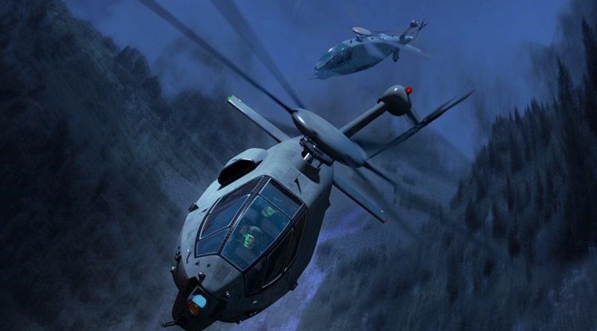 Boeing's offering for the US Army's FARA-CP competition incorporates a number of AH-64E Apache modifications it was testing over the past couple of years, including a pusher propeller and a downward-pointing vertical fin. This is an artist's illustration.