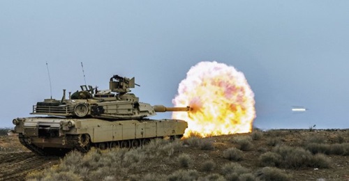 Idaho Army National Guard 116th Cavalry Brigade Combat Team M1A2 V2 SEP tanks (pictured firing while at the Orchard Combat Training Center in Boise on 4 February) will participate in 'Defender-Europe 20' with Trophy active protection systems.