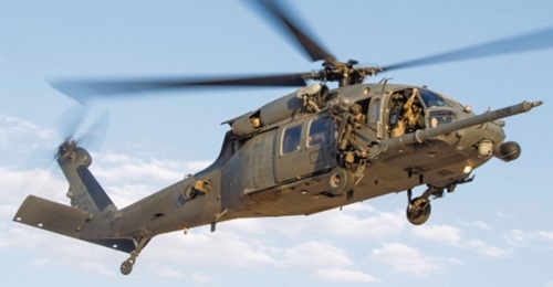 The HH-60G Pave Hawk CSAR helicopter has been equipped with an urgent need protection system supplied by Leonardo DRS.