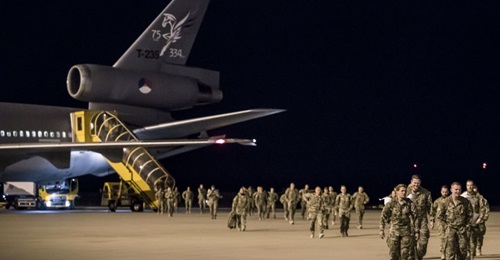 Dutch troops withdrawn from Afghanistan and Iraq arriving at Eindhoven airbase.