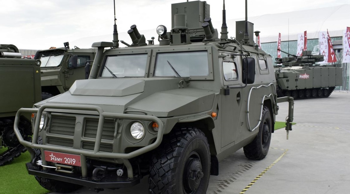 The RKhM-8 CBRN reconnaissance vehicle pictured at the Army 2019 defence show.
