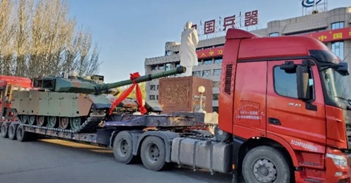 One of the two customised VT4s photographed leaving China's Inner Mongolia First Machinery Group on 20 April. The group did not reveal the identity of the customer.