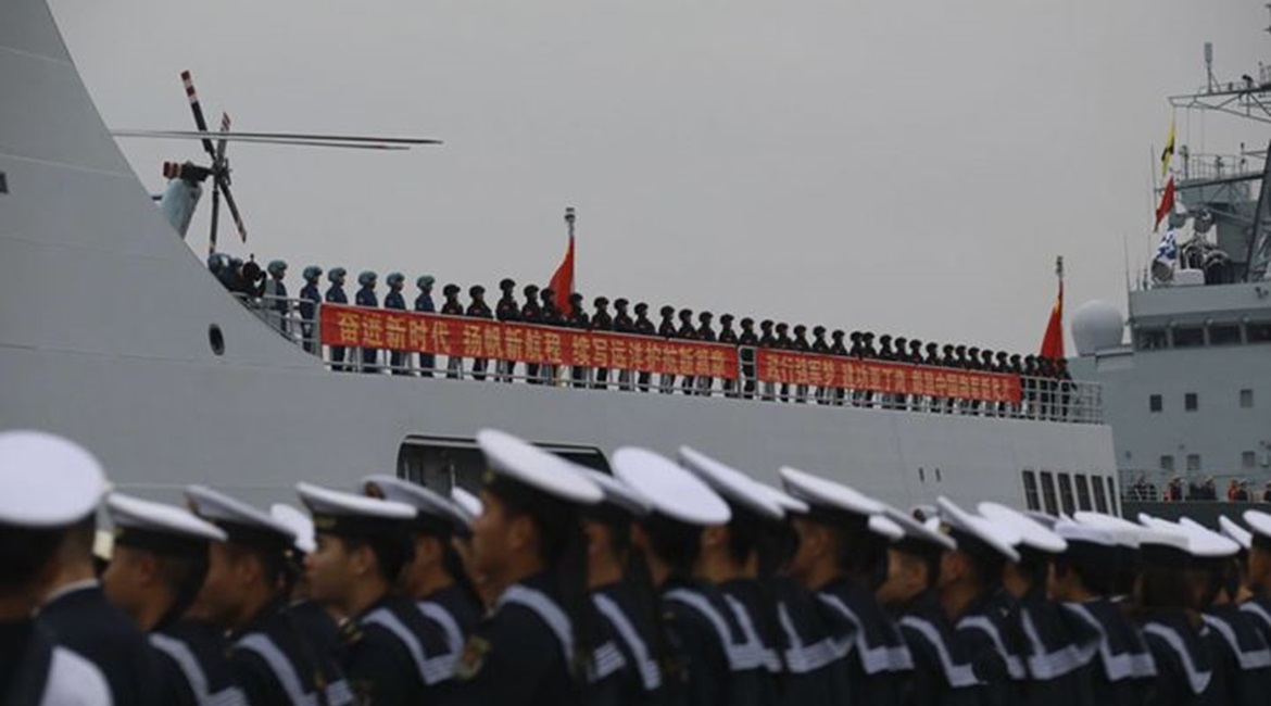 PLAN marines embarked on Type 071 LPD 
        
         deploy with the 31st Escort Task Group in December 2018.