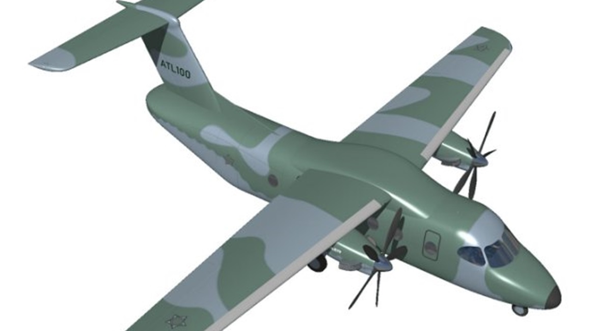 A computer-generated impression of the ATL-100 light transport aircraft.