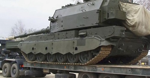 Delivery of one of the first 2S35s, which are often transported without the radars that are installed on the turret either side of the main gun for firing.