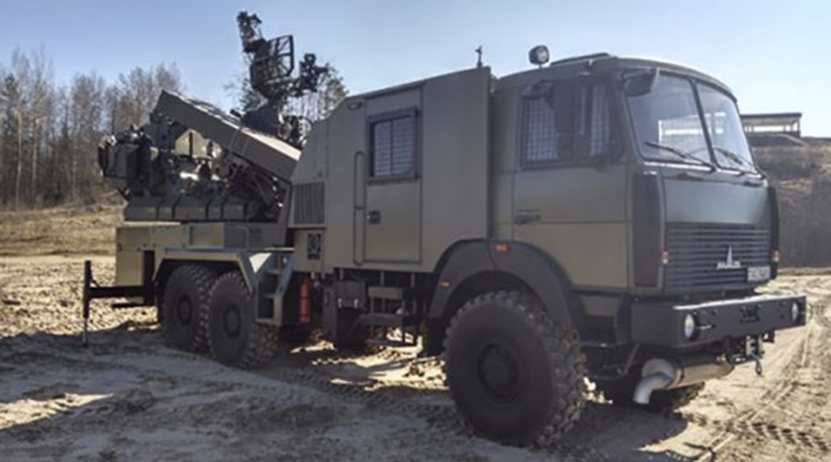 The modernised 9K33 (SA-8 'Gecko') variant of the Osa ground-to-air missile system developed by Belarus features a new transport-erector-launcher (TEL) vehicle, based on a MAZ-6317 truck chassis that is designated 9A33-2B.