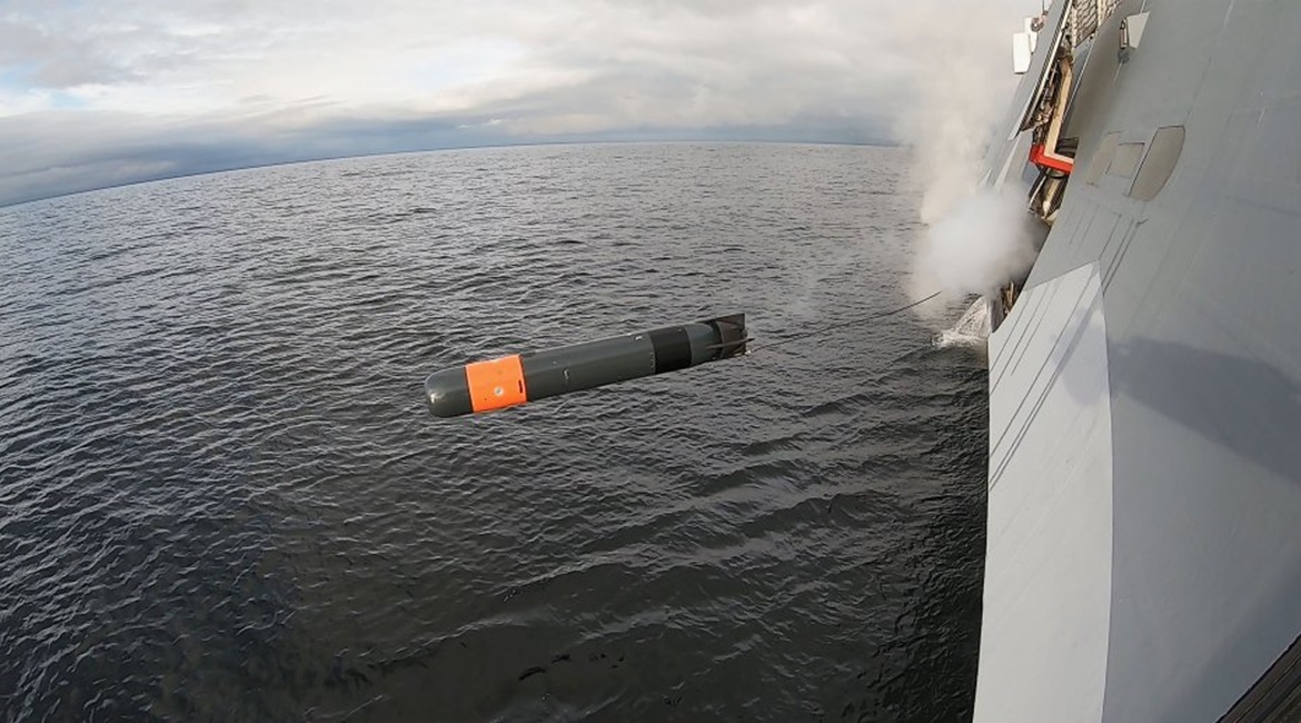 TS47 pictured being launched from HMS 
        
        .