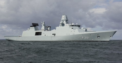 Denmark's first-of-class Iver Huitfeldt frigate. Indonesia has signed a preamble contract, with the intention to eventually procure a variant of the ship for its requirements.