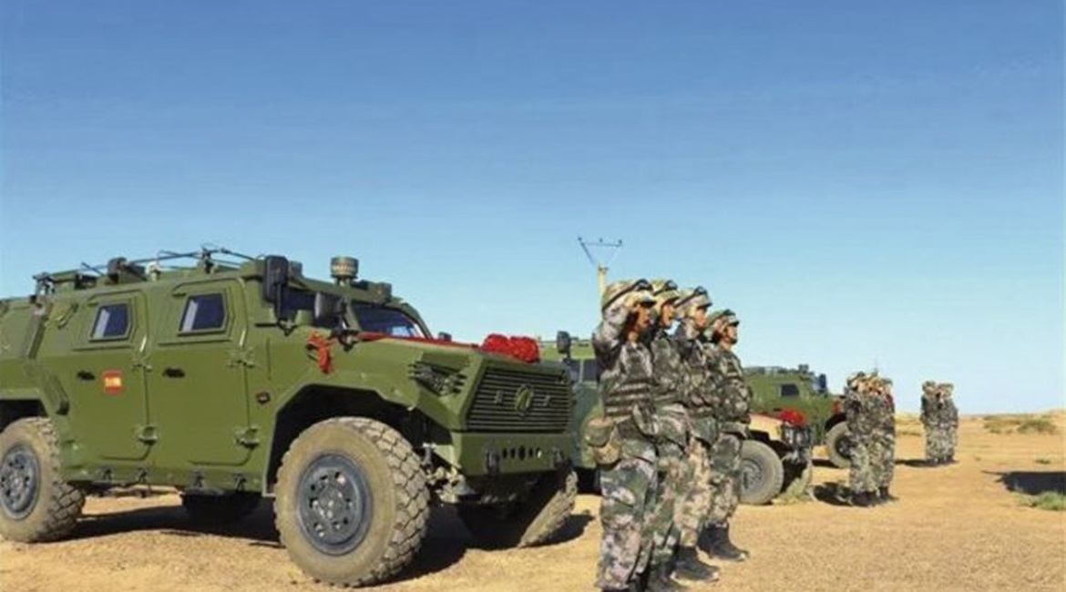 The CSK181 4×4 armoured vehicle (front) was one of the platforms recently inducted by a brigade under the 75th Group Army.