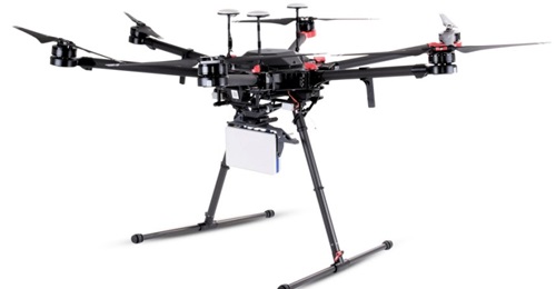 An Echodyne Echoflight air-to-air collision avoidance radar mounted on a DJI Matrice 600 UAV.