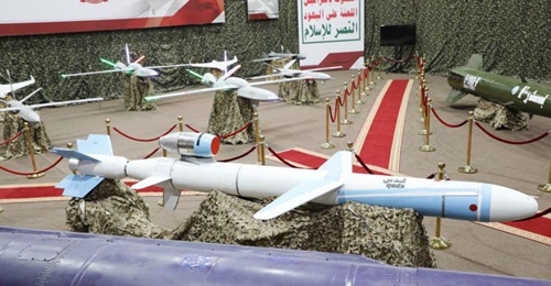 The Quds cruise missile that was unveiled by Ansar Allah in July 2019. The US military has referred to it as the 351 land-attack cruise missile.