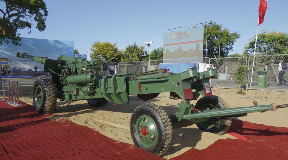 The Indian MoD has issued a tender in support of its bid to corporatise the state-owned Ordnance Factory Board. The enterprise specialises in developing and producing land systems such as this 155 mm/45 calibre Sharang towed gun.