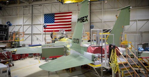 The first of an initial eight F-15EX seen being built at Boeing's St Louis facility in Missouri. The USAF has plans to buy as many as 144 of these aircraft over the coming years.