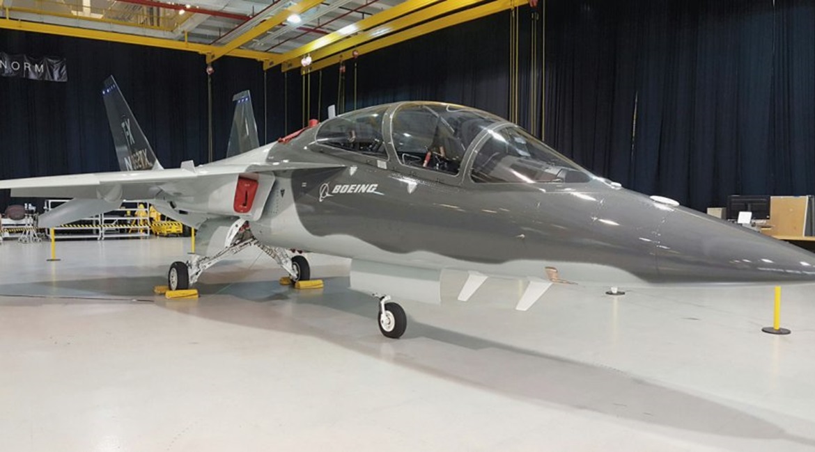 One of the two production-representative jets that have flown more than 200 times in support of the current EMD testing.