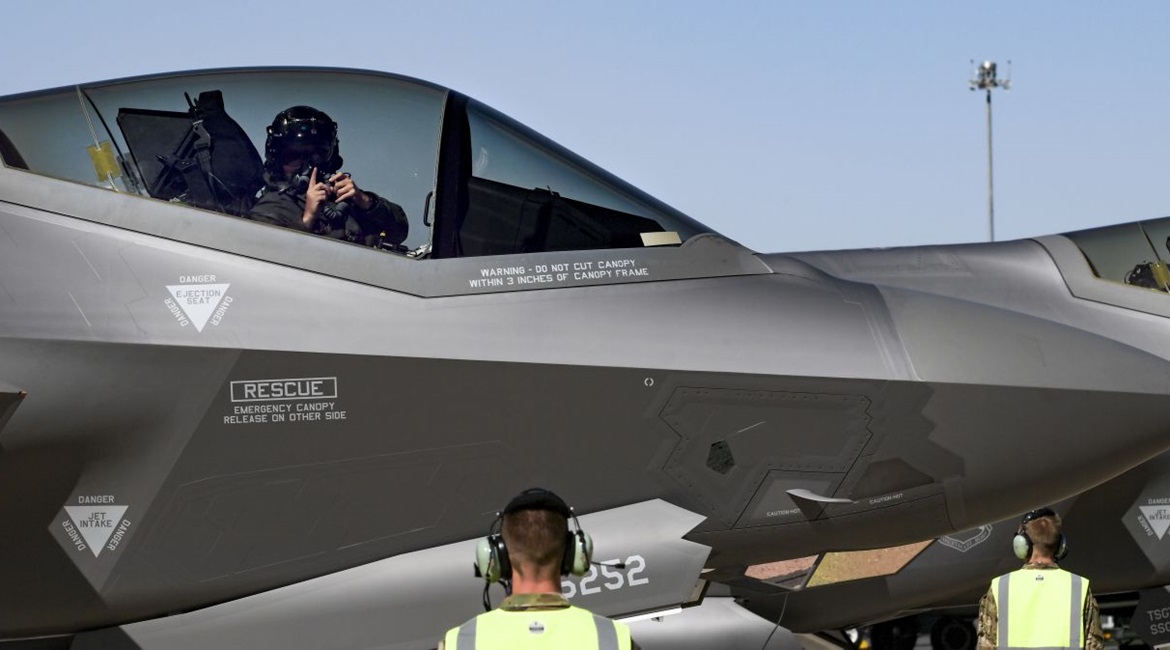 An F-35A pilot assigned to the 388th Fighter Wing prepares for take-off on 10 June 2019 at Los Llanos Air Base, Spain. F-35 prime contractor Lockheed Martin is willing to settle with the Pentagon over money that the armed services spent managing aircra...