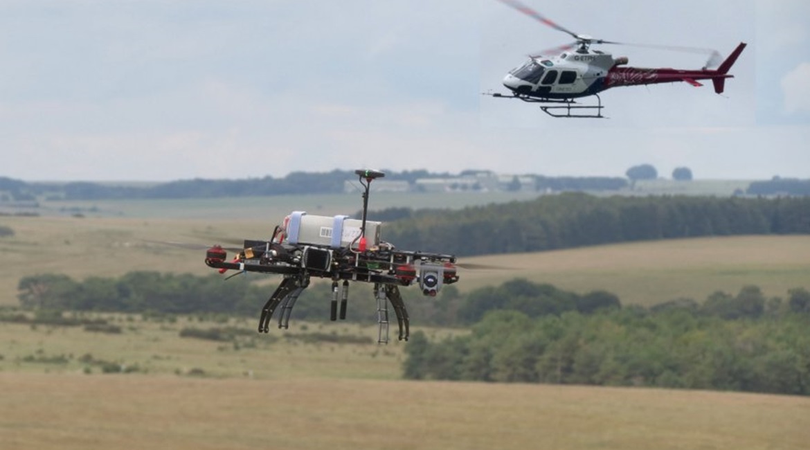 QinetiQ's MUM-T demonstration used an Airbus H125 helicopter and a small SUAS based on a TurboAce Matrix multirotor unmanned aerial vehicle.