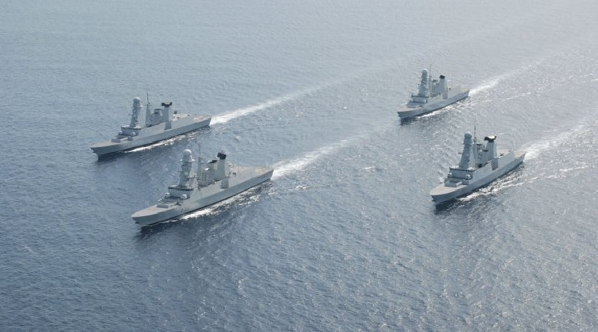 The Horizon programme has produced two Forbin-class air-defence destroyers for the French Navy (left and right) and two Andrea Doria-class destroyers for the Italian Navy (centre).