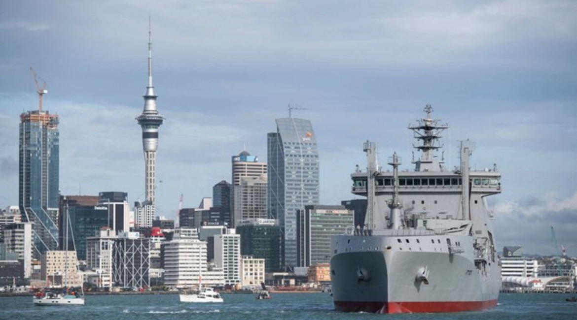 , the RNZN's new fleet tanker/replenishment vessel is seen here sailing into Auckland Harbour on 26 June following a 15-day journey from the South Korean coastal city of Ulsan. The vessel was commissioned on 29 July in a ceremony held at Devon...