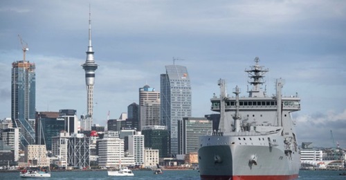 , the RNZN's new fleet tanker/replenishment vessel is seen here sailing into Auckland Harbour on 26 June following a 15-day journey from the South Korean coastal city of Ulsan. The vessel was commissioned on 29 July in a ceremony held at Devon...