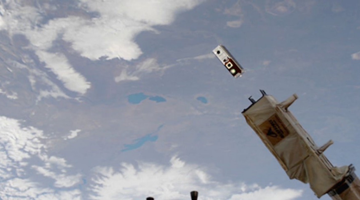 DARPA's Deformable Mirror CubeSat deploying from the International Space Station on 13 July 2020