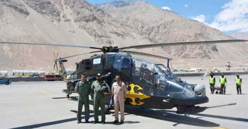 An LCH prototype in Ladakh near India's disputed border with China. Manufacturer HAL announced on 12 August that it deployed two LCH prototypes to the region in support of IAF operations.