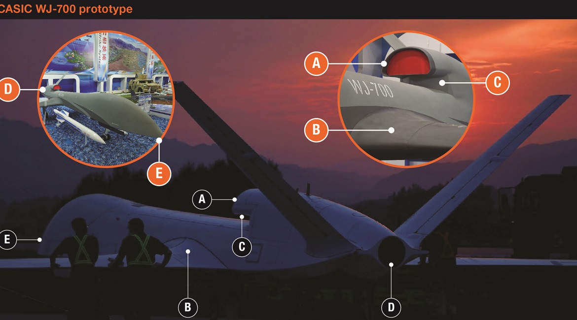 The visible physical characteristics of the unidentified gas turbine-powered UAV closely matches CASIC's WJ-700 concept first shown at Airshow China 2018. The key design similarities can be clearly seen: the raised semi-circular dorsal air intake (A/C)...