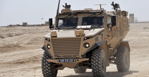 A Foxhound LPPV, which in 2020 was fitted with a hybrid electric drive for trials purposes.