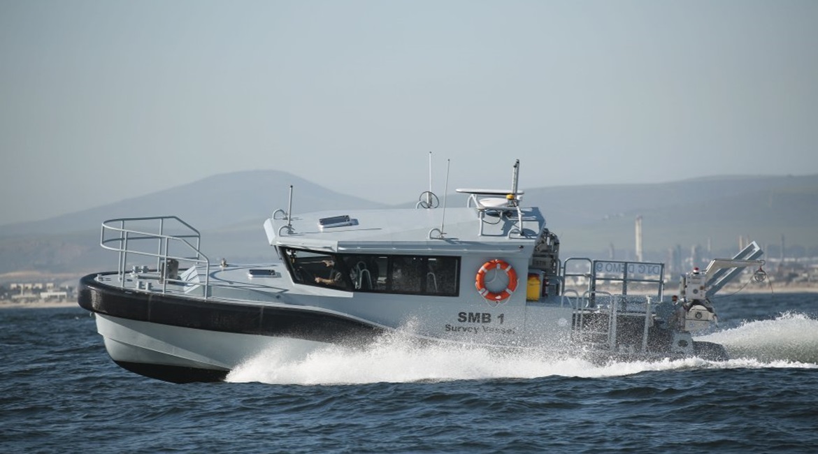 The first Survey Motor Boat for the South African Navy is now undergoing trials prior to final delivery.