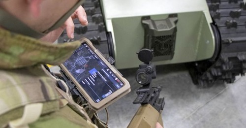 The Warfighter UGV is equipped with the proprietary Athena AI system, which is an AI decision-support tool aimed at reducing the cognitive strain on the operator.