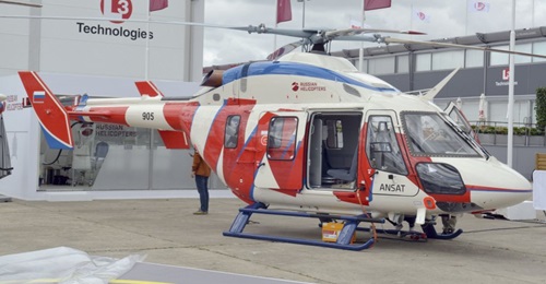Kazakhstan Engineering will be developing a heating system for the Ansat helicopter, seen here at the 2019 Paris Air Show, following on from a deal signed at Army 2020.
