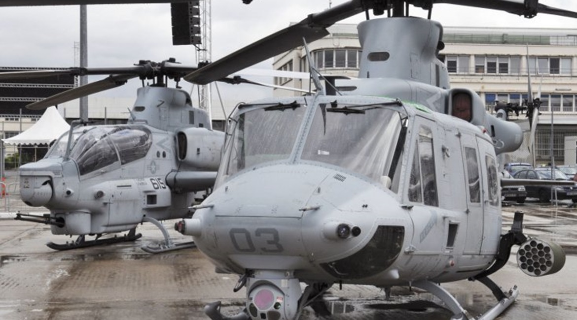 Seen here in US Marine Corps service, the UH-1Y (foreground) and AH-1Z (background) will also be fielded by the Czech Republic.