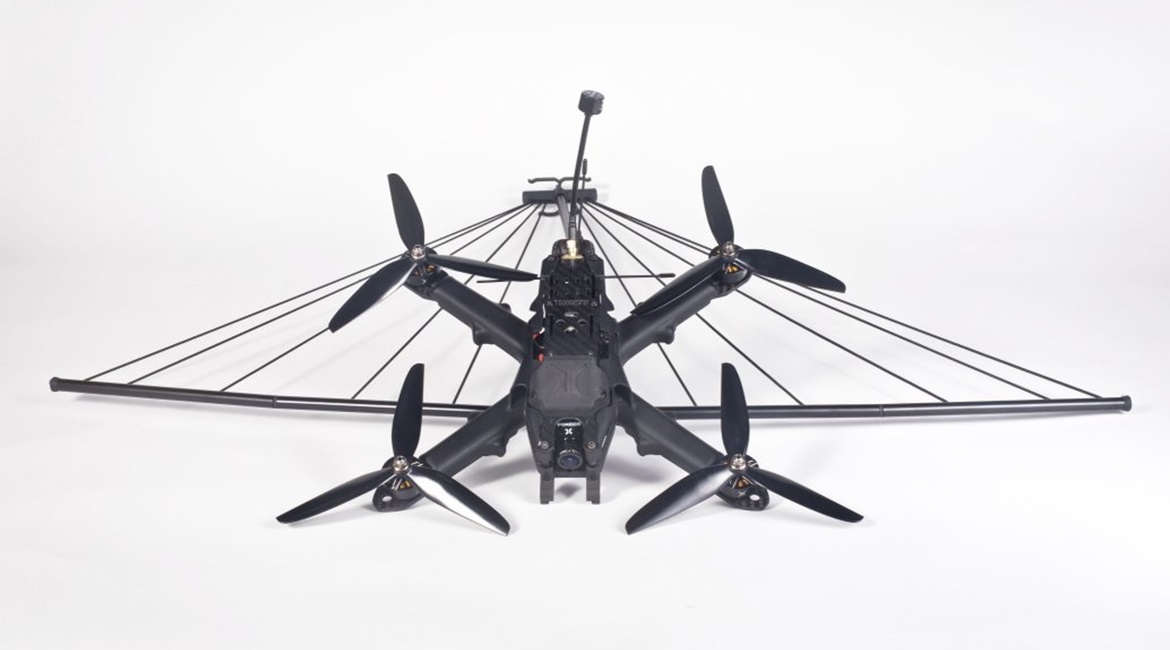 Skylord mini-UAVs use a net to counter hostile drones threatening friendly forces