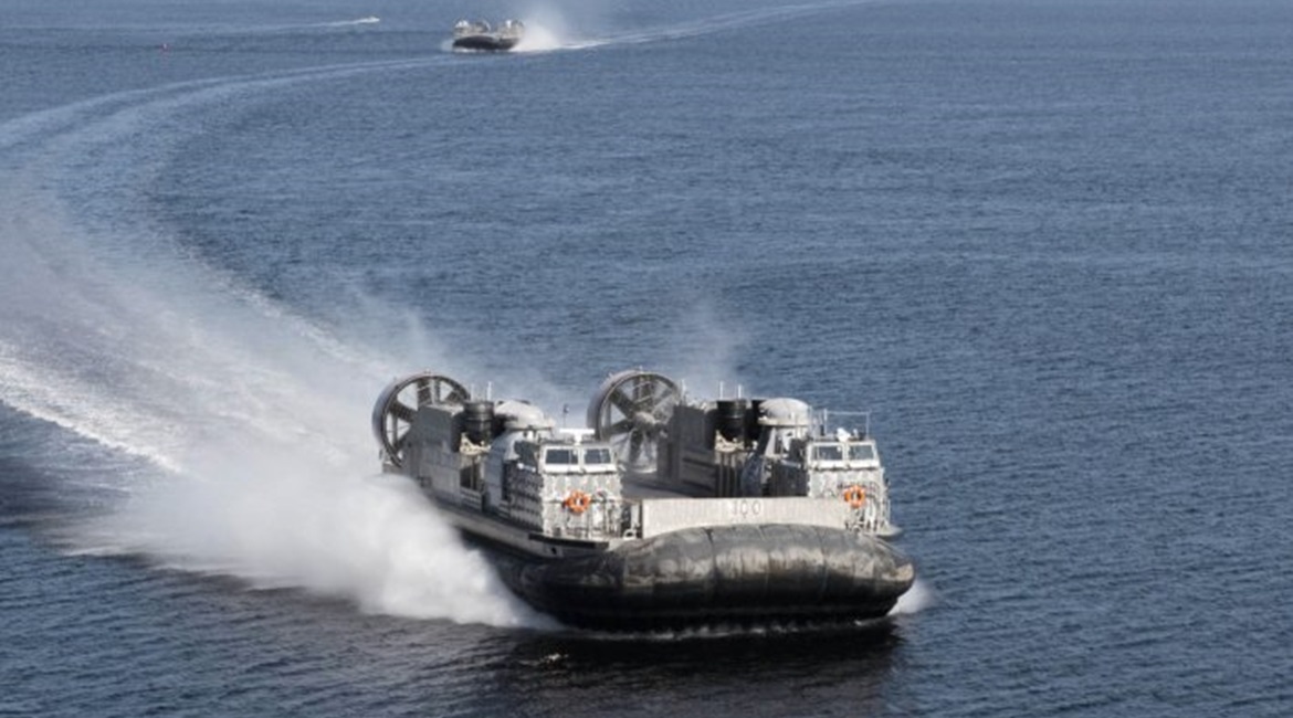 LCAC 100 (foreground) and LCAC 101 arrived at Naval Surface Warfare Center Panama City Division on 2 September.