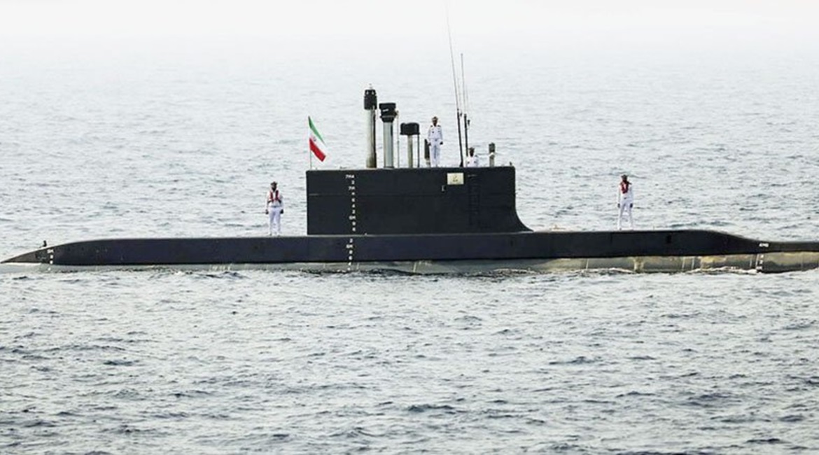 is seen during the naval parade at the end of Exercise 'Zolfaghar 99' on 12 September.