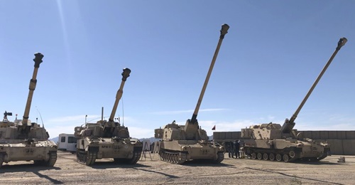 In March the US Army hosted a demo of its XM1299 prototype zero (far right) - a modified self-propelled howitzer outfitted with a 58-calibre, 30-ft gun tube - at Yuma Proving Ground, Arizona. The service is expected to use the prototype during the ongo...