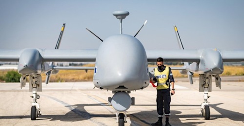 An Eitan (Heron TP) UAV operated by the 210th Squadron. UAVs are now responsible for the majority of the IAF's flight hours.