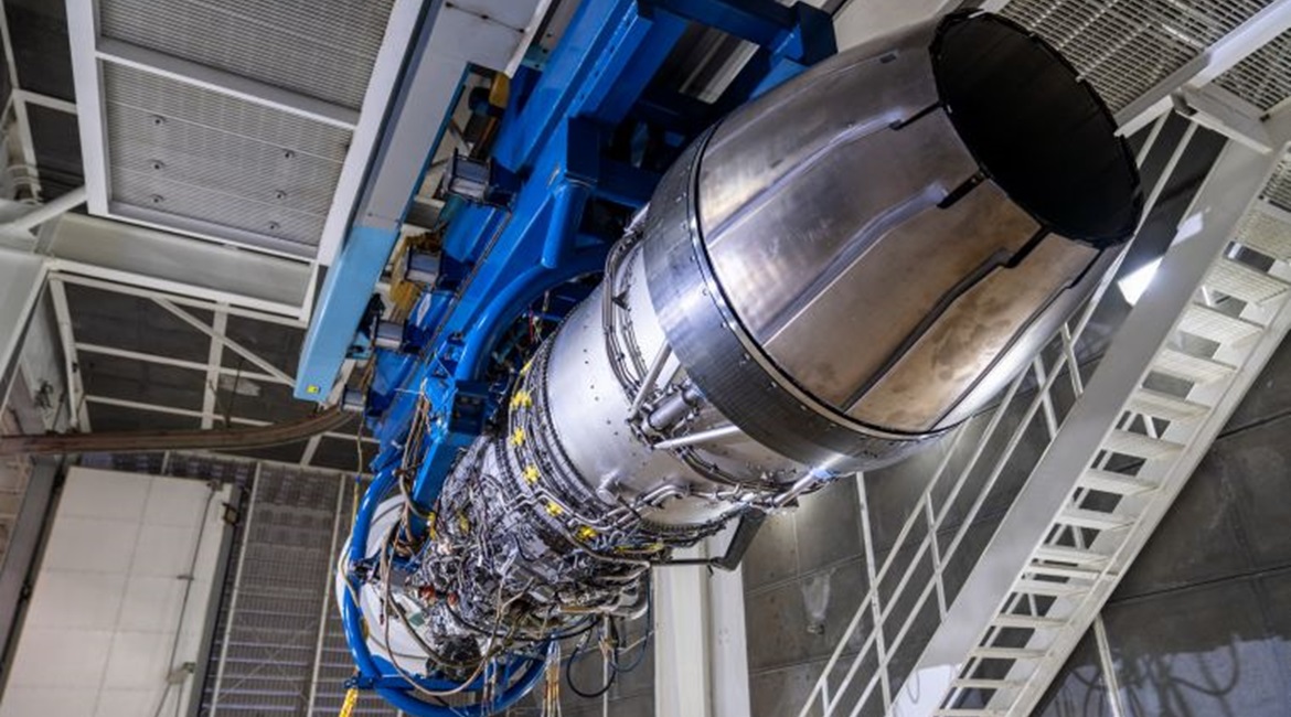 General Electric's F110-GE-129 engine that it is offering for the US Air Force's F-15EX engine competition. The company will produce 30 units of the engine in 2020.