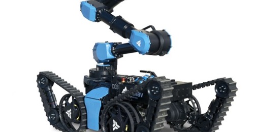 The aunav.NEO UGV can be adapted to terrain features and mission scenarios by adjusting its width.