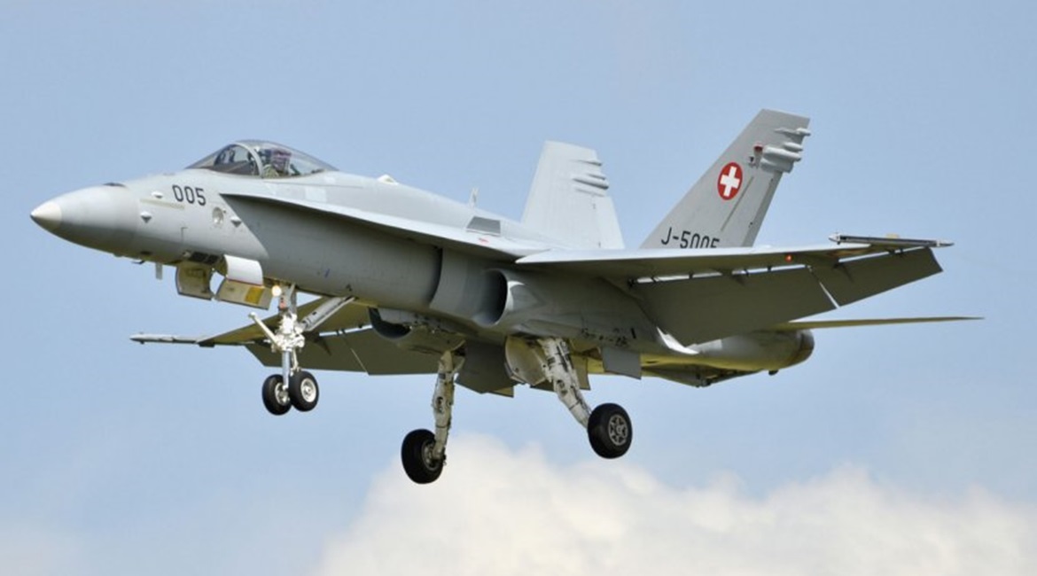 With this narrow approval for the Air2030 fighter procurement, the Swiss Air Force can proceed with efforts to replace its Tiger II and Hornet (pictured) fleets.