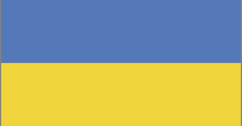 The flag of Ukraine.