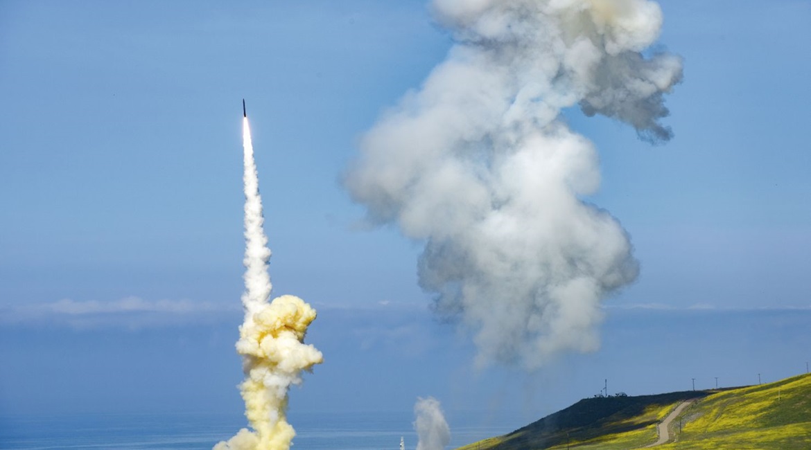 The 'lead' Ground-based Interceptor (GBI) is launched from Vandenberg Air Force Base, California in March, 2019, in the first-ever salvo engagement test of a threat-representative intercontinental ballistic missile (ICBM) target. The two EKV-equipped G...