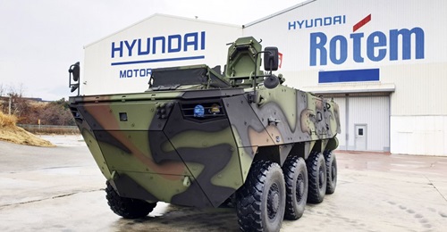 A K808 armoured combat vehicle. Hyundai Rotem announced on 29 September that it has secured an order for a third batch of K806 and K808 vehicles for the RoKA.