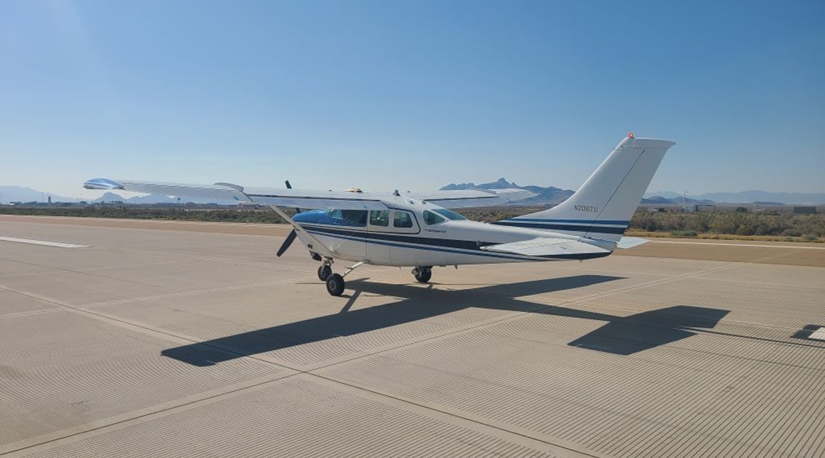 The Cessna 206 operated by the ROBOpilot on 24 September 2020.