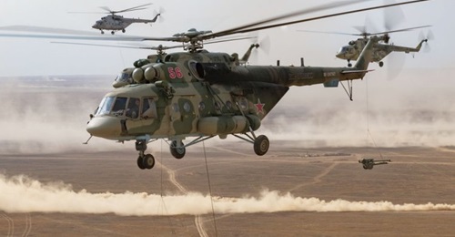 The VDV operated Mi-8 utility helicopters to carry D-30 122 mm towed howitzers during 'Kavkaz 2020'.